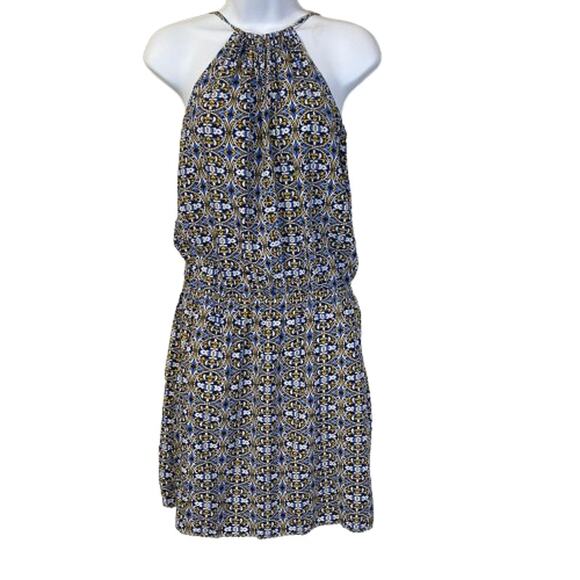 Tommy Bahama Lightweight Halter Sundress Geo Medallion Print Pockets Sz S - Picture 1 of 11